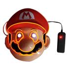 Máscara Halloween Glowing Mario El Glowing Led PVC 20,7x23,8cm