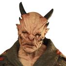 Máscara Horror Demon Horn Halloween Látex marrom/preto para adultos