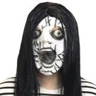 Máscara Horror Demon para pele rachada com resina de cabelo preto comprido 180g