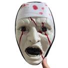 Máscara Horror Ghost Face com manchas de sangue e dentes pretos