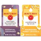 Máscara labial para dormir Burt's Bees, esfoliante noturno, pacote com 2 unidades