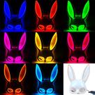 Máscara Led Halloween Coelho Branco Sexy Com Controle de Luz Máscara Led Halloween Coelho Branco Sexy Com Controle de Luz