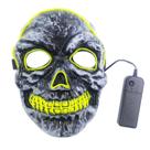 Máscara LED iluminada por LED com rosto fantasma de Halloween para adultos fluorescente