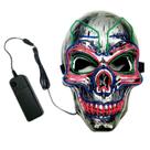 Máscara LED Luminous Horror Skeleton, capa facial completa, Halloween