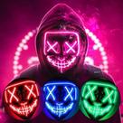 Mascara Led Neon Halloween Fantasia Balada Rave Cosplay Terror Festa