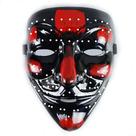 Máscara luminosa de PVC com capa facial completa, fantasia de Halloween