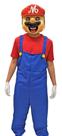 Máscara Mario + Fantasia,fibra,Trenzinho da Alegria,Mascote,Palhaçaria&Cia