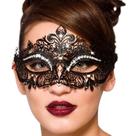 Máscara Masquerade Campsis feminina preta com strass veneziana