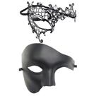 Máscara Masquerade Metal Lattice Black PVC Half Face