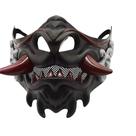 Máscara meia face japonesa samurai guerreiro oni demonio fantasia halloween dia da bruxas cosplay