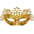 Máscara Metálica Glitter Veneziana Carnaval Fantasia Luxo Cor:Dourado