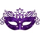 Máscara Metálica Glitter Veneziana Carnaval Fantasia Luxo Cor:Roxo