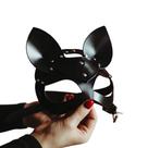 Máscara Mulher Gato Em Couro Gatinha Festa Fantasia E Halloween