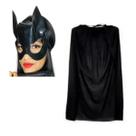 Máscara Mulher Gato Luxo e Capa Fantasia Cosplay Festas