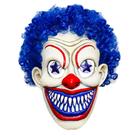 Máscara Punk Clown Blue Hair Full Face Latex para Halloween