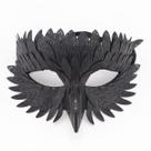 Máscara Raven com design de bico de penas pretas, material PU Máscara Raven com design de bico de penas pretas, material PU