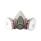 Máscara respiratória facial integral 6200 com 10 filtros de silicone cinza/vermelho