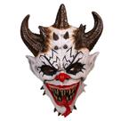 Máscara Scary Demon Clown Resin para rosto inteiro com chifres 250g