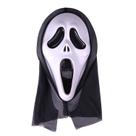 Máscara Scream PVC Horror Ghost com capuz preto para Halloween Máscara Scream PVC Horror Ghost com capuz preto para Halloween