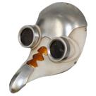 Máscara Steampunk Plague Doctor com óculos Bird Beak Silver Máscara Steampunk Plague Doctor com óculos Bird Beak Silver