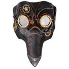 Máscara Steampunk Plague Doctor Halloween Cosplay Vermelha/Preta