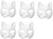 Máscara Therian Masks White Cat Blank DIY pintável 5 unidades