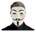 Máscara V De Vingança Guy Fawkes Hacker Anonymous Branca Com Elástico Festa Fantasia Barata Top