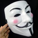 Máscara V De Vingança Hacker Anonymous Branca Plástico Rígido Resistente Cosplay Original 3D