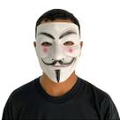 Máscara V De Vingança Hacker Anonymous Branca Plástico Rígido Resistente Festa Fantasia Promo