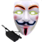Máscara V Full Face LED Luminous Cosplay, adereços de fantasia