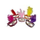 Máscara Veneza com Glitter e Pena - Carnaval e Festa Máscara Veneza com Glitter e Pena - Carnaval e Festa