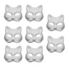 Máscara Warmhm Therian Half Cat Animal White 8 peças para festa