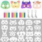 Máscaras de animais Fantasyon DIY Colour-In para crianças com 18 canetas