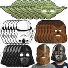 Máscaras de Festa Star Wars Oficiais Exclusivas - Kit com 24