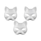 Máscaras De Gato Brancas DIY Em Branco Para Halloween, Baile De Máscaras, Cosplay E Festas - Meias