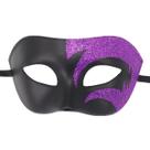 Máscaras de máscaras em PVC com glitter preto e roxo, tamanho único