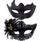 Máscaras de máscaras SIQUK Couple Plastic Venezian Black