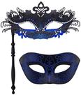 Máscaras de máscaras SIQUK Máscara veneziana para casal Halloween preta
