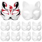 Máscaras de papel facial STOBOK 10 unidades pintáveis para gatos com meia face branca