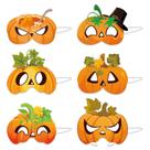 Máscaras de papel: Halloween, material facial de abóbora, papel