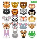 Máscaras de papel Jungle Animal para festa infantil com tigre, leão e panda