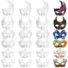 Máscaras de papel machê Leyndo, pacote com 24 máscaras brancas de meia face