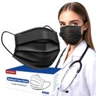 Máscaras faciais descartáveis DR.MOXA, pacote 100, pretas de 3 camadas