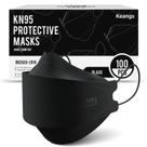 Máscaras faciais Keangs KN95, pacote com 100 unidades, respiráveis, pretas para adultos