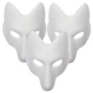 Máscaras Masquerade Alodidae Fox Mask Wolf DIY 3 peças brancas