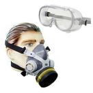 Máscaras Respiratória 1/4 Facial + Filtros Gases + Óculos Máscaras Respiratória 1/4 Facial + Filtros Gases + Óculos
