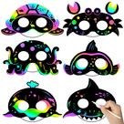 Máscaras Scratch WATINC Ocean Animals para crianças 30 unidades+3 anos