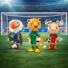 Mascote Futebol Copa Estatueta Decorativa Mini Boneco 10cm em estoque
