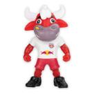 Mascote Oficial Red Bull Bragantino Touro Colecionavel 12cm Uniforme Vermelho e Branco