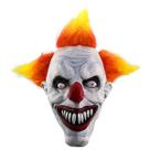 Mask Jokers Headgear Latex Full Face com cabelo laranja assustador